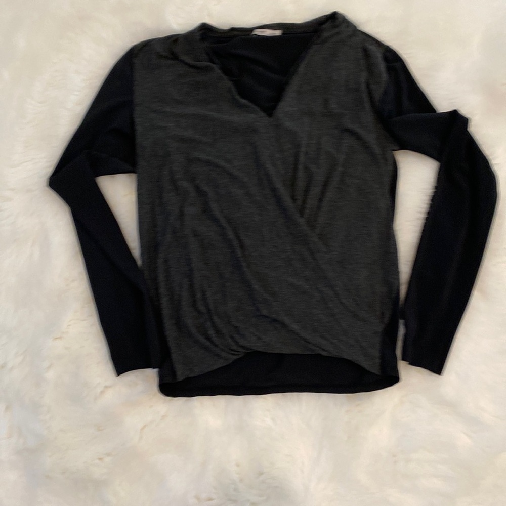 Zara two tone faux wrap long sleeve